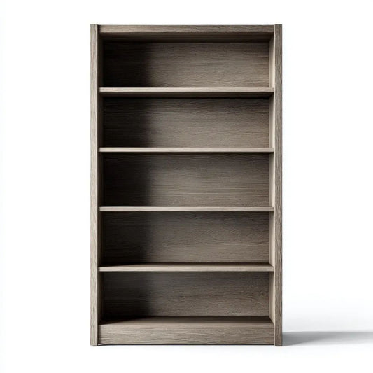Regał biblioteczny z płyty wiórowej w kolorze szarego dębu, 180 x 90 x 30 cm