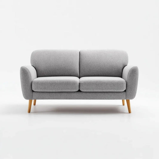 Sofa 2-osobowa szara z tapicerką poliestrową, 145 x 78 x 84 cm