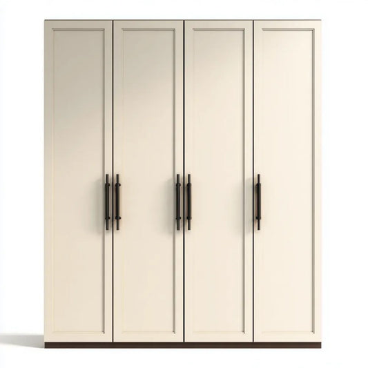 Szafa garderobiana 4-drzwiowa kremowa z płyty MDF 200 x 60 x 220 cm