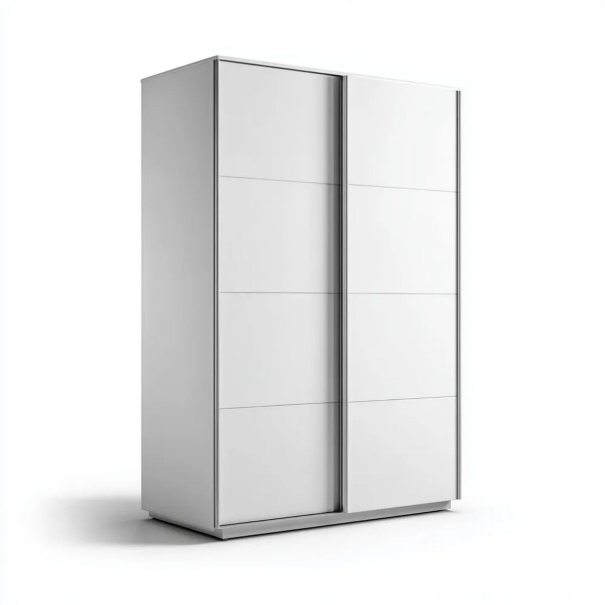 Biała szafa przesuwna z płyty wiórowej laminowanej 200 × 120 × 60 cm