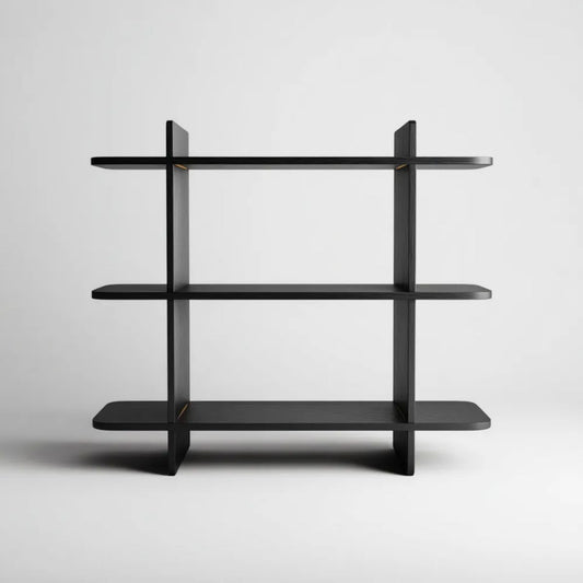 Czarny regał stojący z płyty MDF 100 x 30 x 100 cm, 3 półki