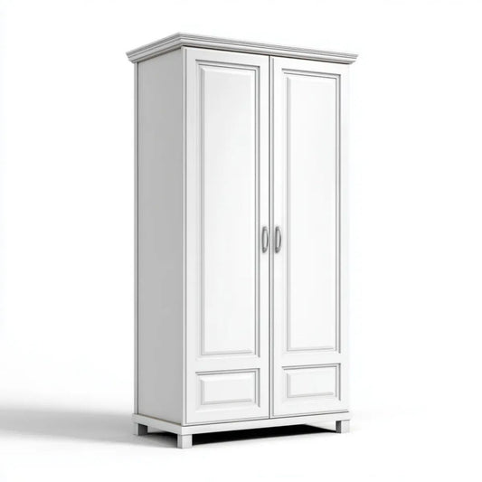 Biała szafa dwudrzwiowa z płyty MDF 100 × 55 × 200 cm
